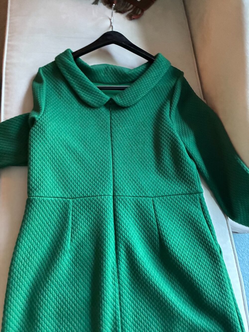 Boden Estella Jacquard Dress Green VGUC 10 - Picture 3 of 6